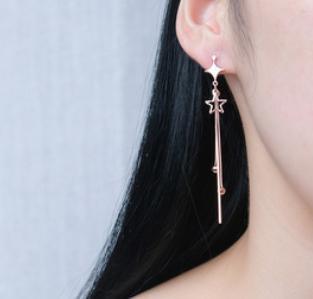 Двухслойные серьги Starlight из стерлингового серебра 925 пробы с покрытием Lovely Women's Earrings