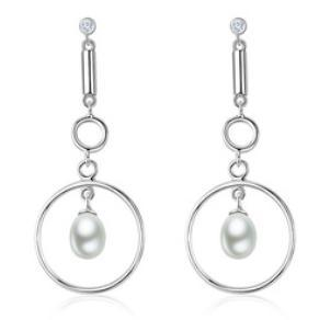 Подвеска Pearl 925 Sterling Silver Позолоченные круглые серьги