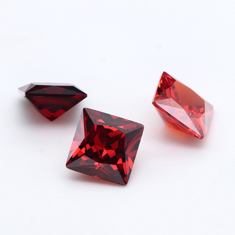 Фабричная оптовая продажа 3EX Red VVS Princess Cubic Zirconia