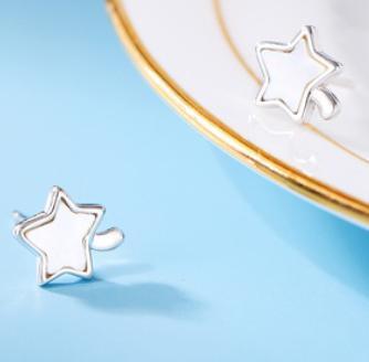 Простые женские серьги Little Star из стерлингового серебра 925 пробы с золотым покрытием