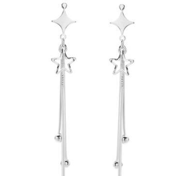 Двухслойные серьги Starlight из стерлингового серебра 925 пробы с покрытием Lovely Women's Earrings