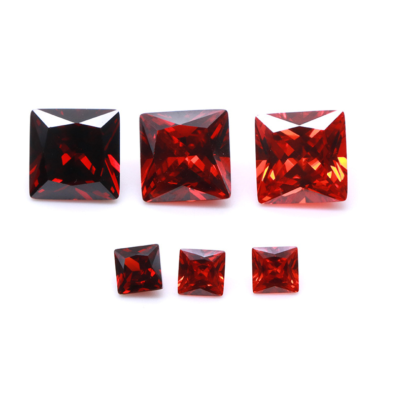 Фабричная оптовая продажа 3EX Red VVS Princess Cubic Zirconia