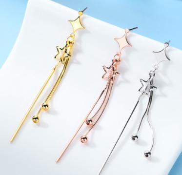 Двухслойные серьги Starlight из стерлингового серебра 925 пробы с покрытием Lovely Women's Earrings