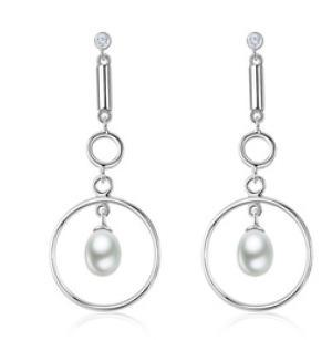 Подвеска Pearl 925 Sterling Silver Позолоченные круглые серьги