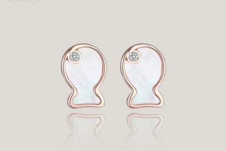 S925 Pure Earrings Простая корейская версия серег в форме куклы Trend Ins Wind