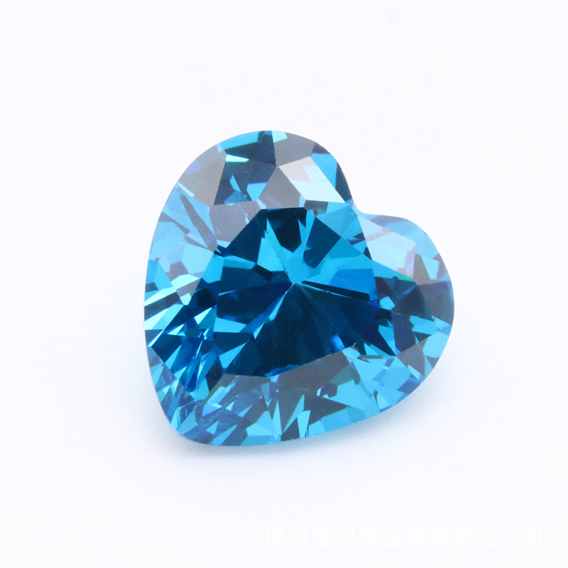 Фабричная оптовая продажа 3A Blue Heart Cut кубического циркония