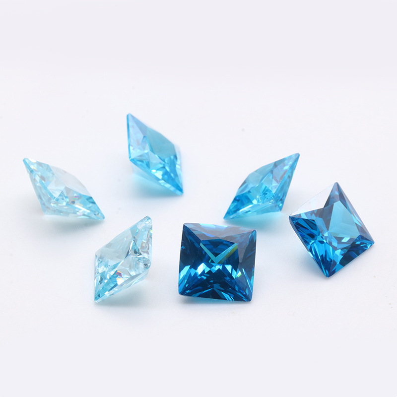 Фабричная оптовая продажа 3EX Blue VVS Princess Cubic Zirconia