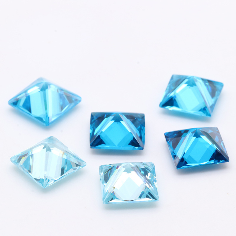 Фабричная оптовая продажа 3EX Blue VVS Princess Cubic Zirconia