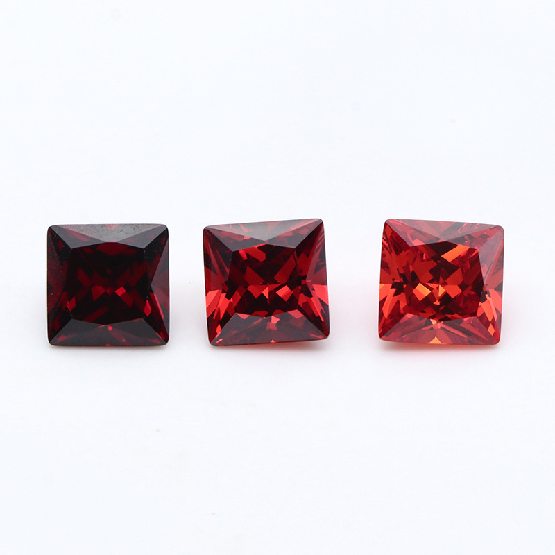 Фабричная оптовая продажа 3EX Red VVS Princess Cubic Zirconia