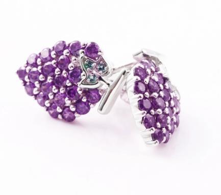 Серьги с уникальным дизайном Lovely Grape Серьги из стерлингового серебра 925 пробы с позолотой