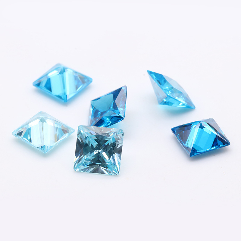 Фабричная оптовая продажа 3EX Blue VVS Princess Cubic Zirconia